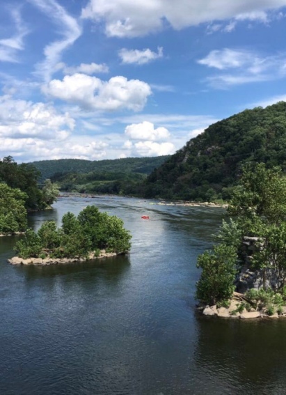 Confluence of Potomac and Shenadoah Rivers near Harpers Ferry, West Virginia