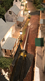 A street through a patch town in my grandfather's railroad model